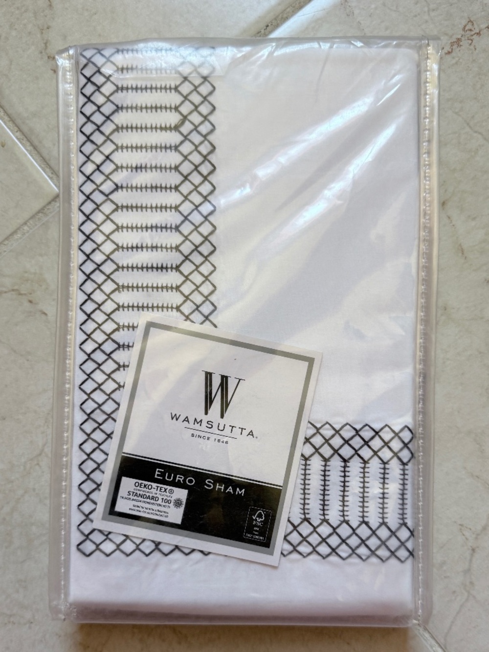 Wamsutta Embroidered Stitch Euro Sham